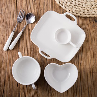 Set bát đĩa gốm nhiều màu kute