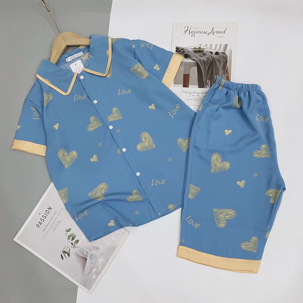 Đồ bộ pijama lửng chất lụa satin size M,L,XL