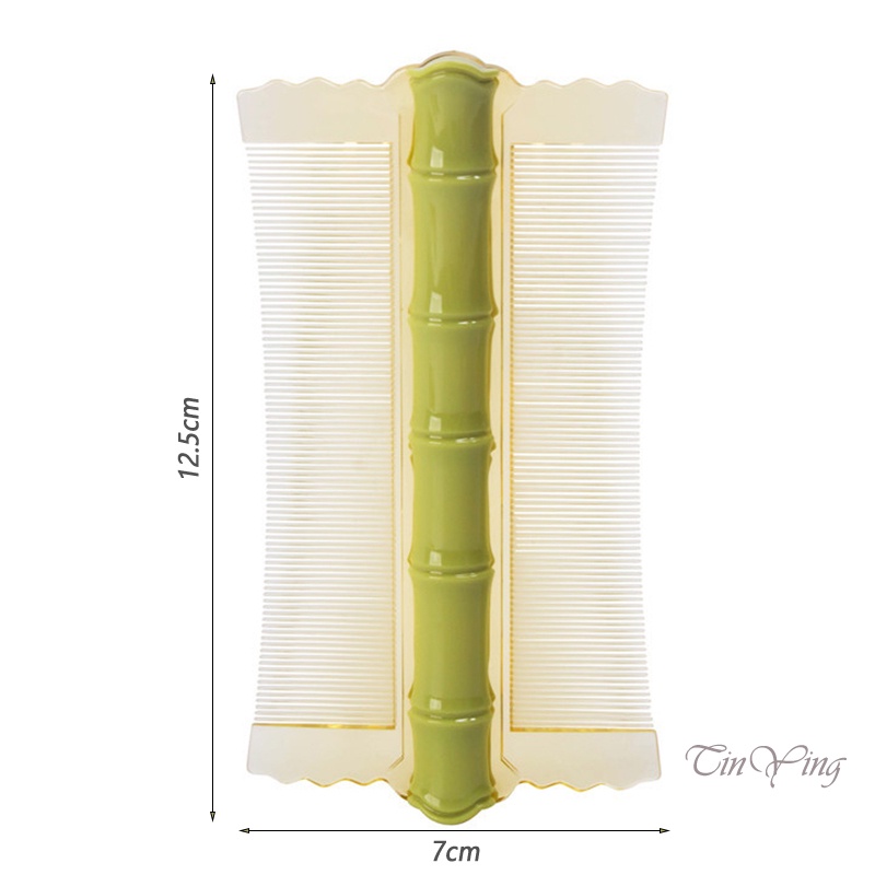GETNOIVAS Lược Chải Tóc Hai Mặt Răng Nhỏ Bằng Tre Chăm Sóc Da Cho Nữ