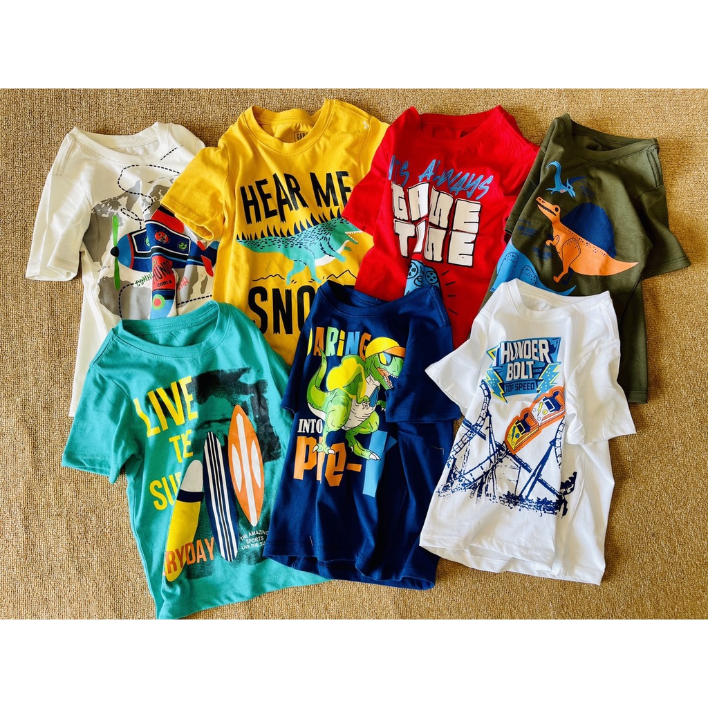 Áo phông bé trai xuất dư thun cotton 9-20kg / Áo thun bé trai cộc tay 1 tuổi đến 5 tuổi  ATCC - Bebefamilyshop