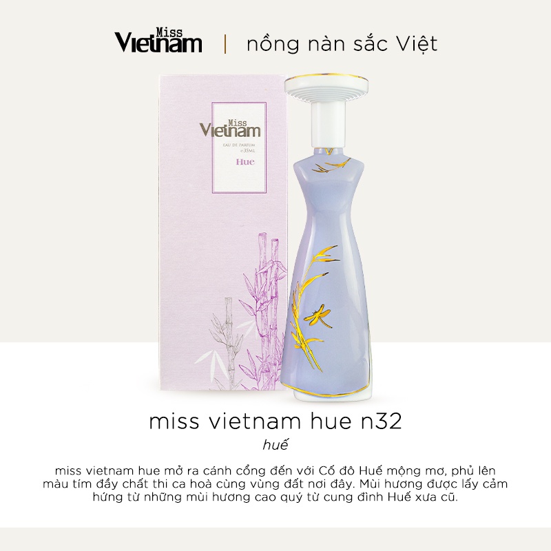 Nước hoa nữ Miss Vietnam - Huế N32 - Hộp sứ tím EDP 35ml