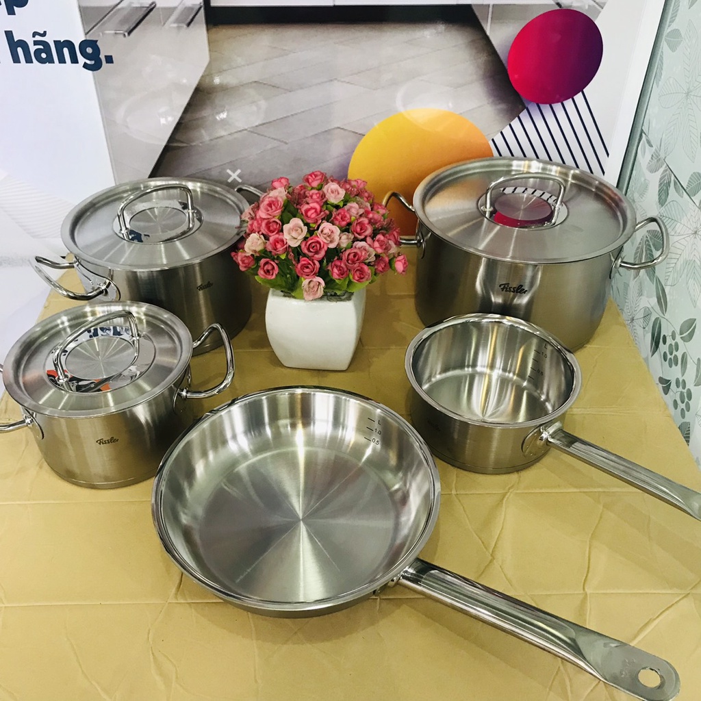 Bộ Nồi Cao Cấp Fissler Original-Profi Collection 5 Món nắp thép