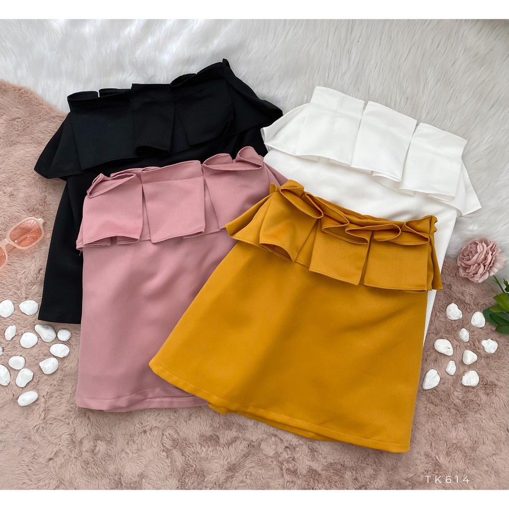 [HÀNG THIẾT KẾ CAO CẤP] Áo Trễ Vai Form Xòe Nhún Bèo Đi Tiệc / Đi Học Dễ Thương Nhiều Màu Hot Trend