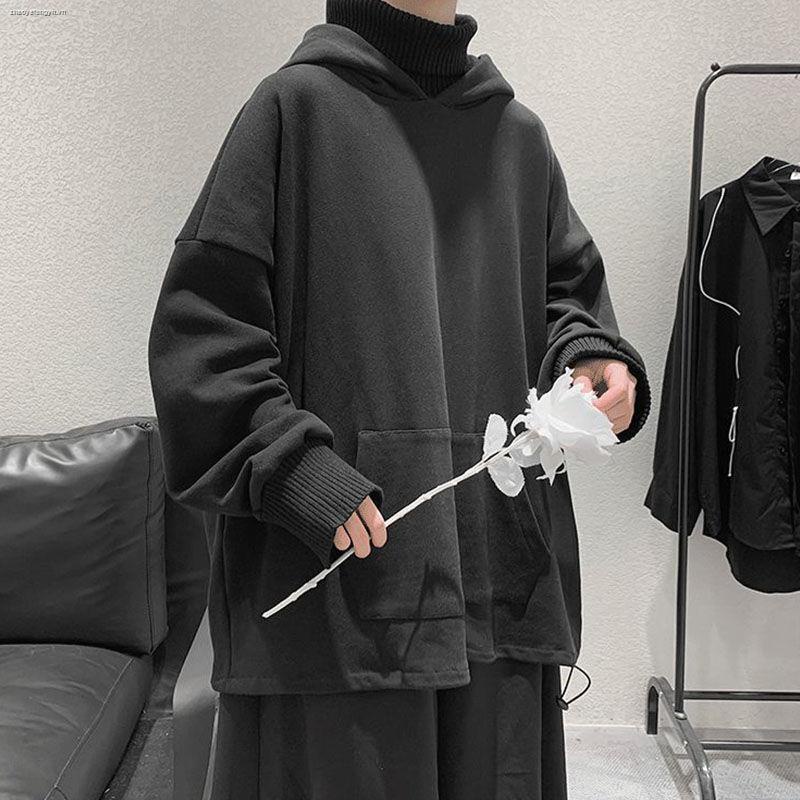 Áo hoodie cổ cao dáng rộng thời trang thu đông hong kong dành cho cặp đôi