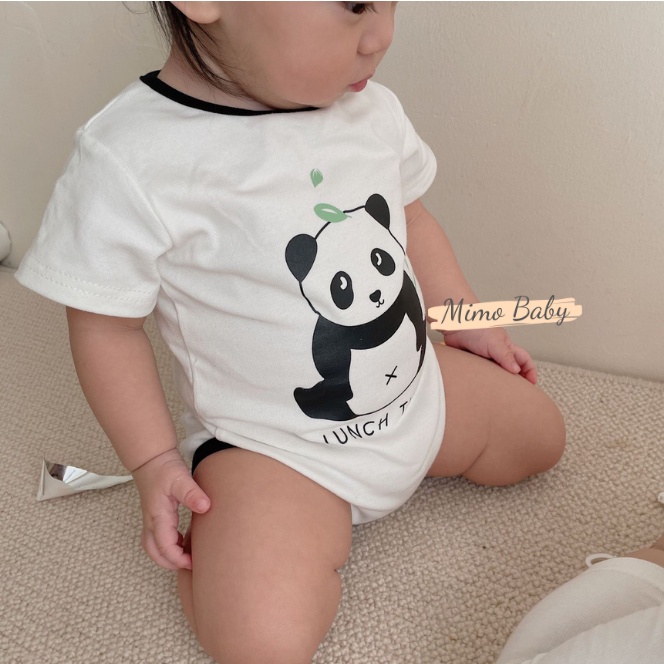 Set body chip cộc tay kèm mũ hình gấu panda đáng yêu cho bé QA22 Mimo Baby