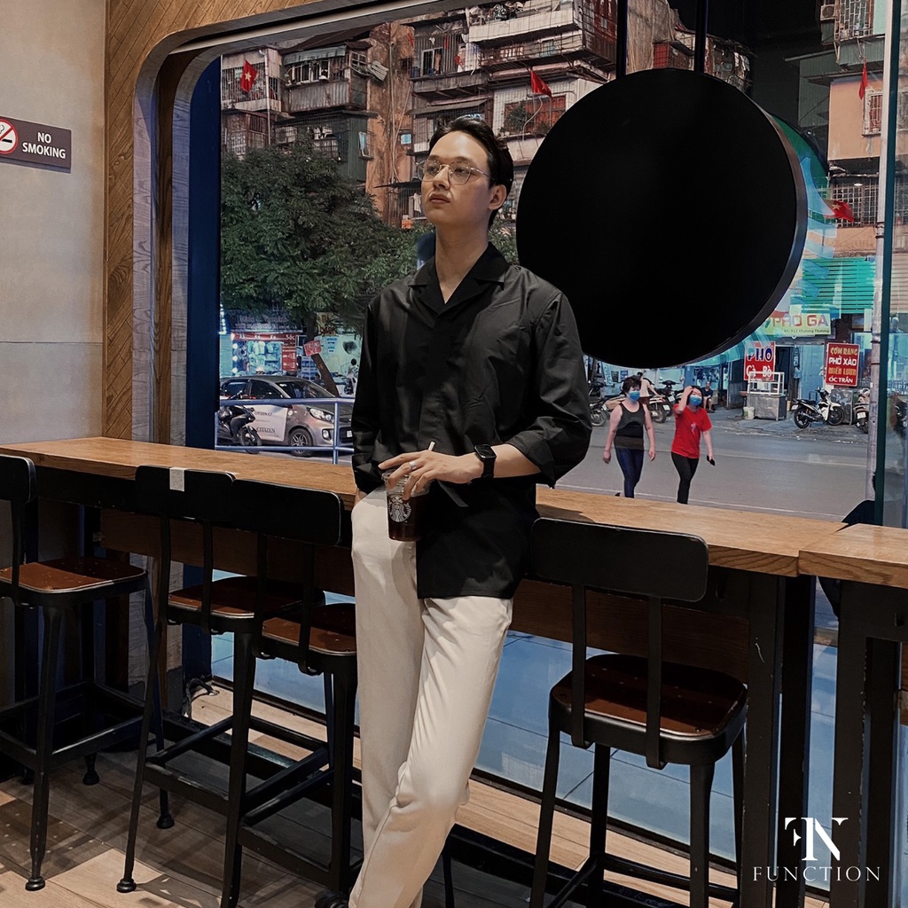 Áo Sơ mi Nam Oversized cổ Cuban tay dài FUNCTION siêu thoáng mát (Semi Oversized Cuban Shirt) | BigBuy360 - bigbuy360.vn
