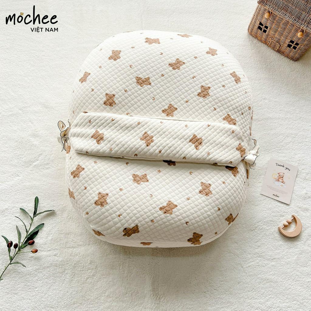 Vỏ gối chống trào ngược cho bé lụa cotton Mochee, bao gối 70x70cm và 70x80cm - Monnie Kids
