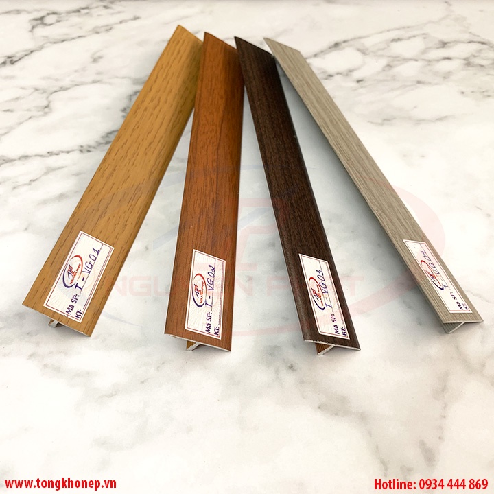 Nẹp sàn gỗ hợp kim nhôm màu vân gỗ