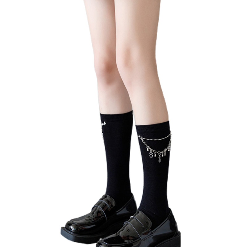 Vớ cotton trang trí ngọc trai giả phong cách Harajuku Nhật Bản cá tính