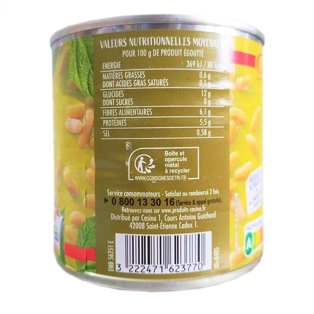 Đậu Tây Xanh (Flageolet) Casino 400g - Casino Extra Fine Flageolet Beans in Brine
