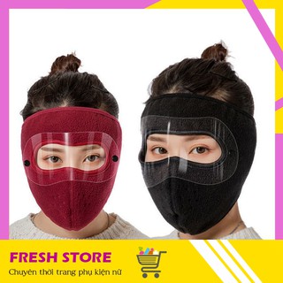 Khẩu Trang Ninja Nam Nữ Che Kín Toàn Mặt Kín Cổ Lót Nỉ Siêu Ấm Có Kính KTN01KHNX - Freshstore