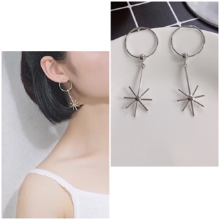 Khuyên tai bạc tròn bông tuyết độc lạ