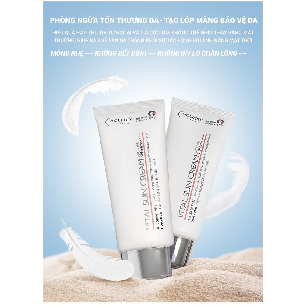 Kem chống nắng bảo vệ da Holikey Vita Sun Cream W/OTYPE SPF50/PA++++ Hàn Quốc 70ml | BigBuy360 - bigbuy360.vn