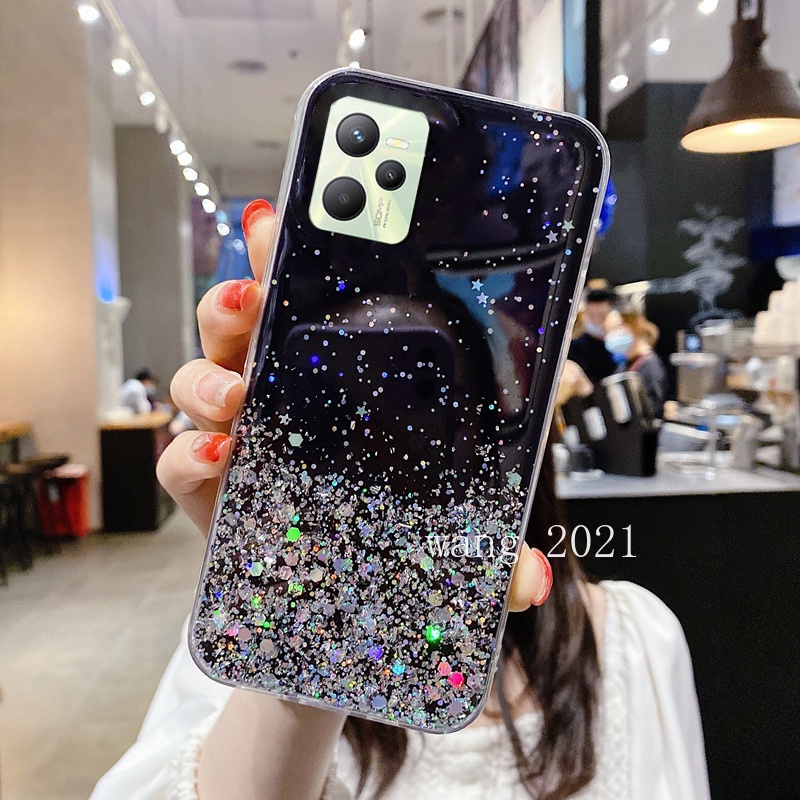 Ốp Điện Thoại Dẻo Trong Suốt Đính Sequin Hình Ngôi Sao Lấp Lánh Chống Rơi Cho Realme C35 / 9 Pro + / 9Pro / 9i 2022
