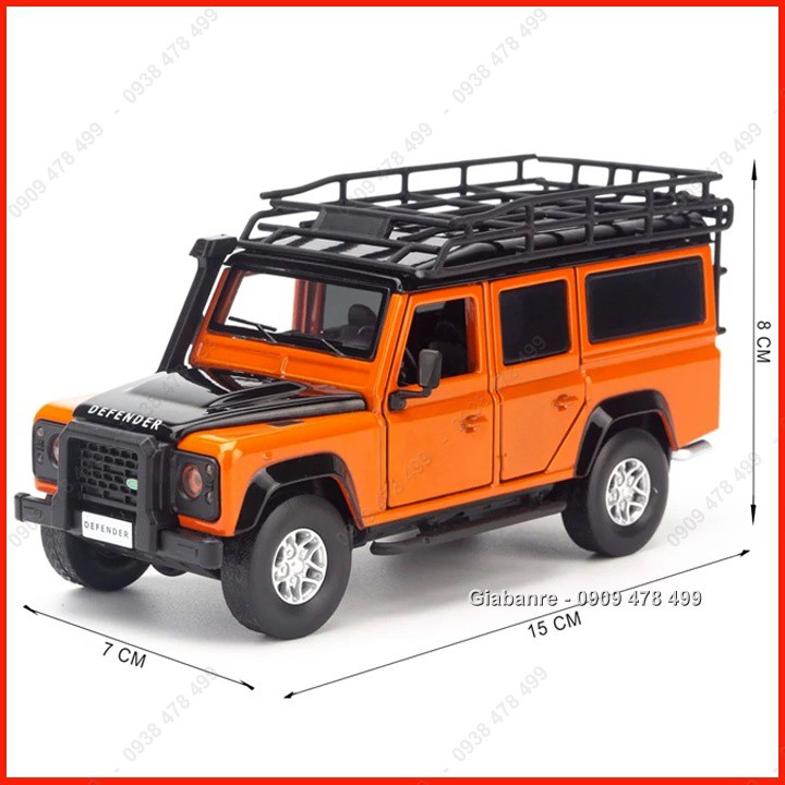 Xe Mô Hình Kim Loại Range Rover Defender Offroad Tỉ Lệ 1:32 - Cam - 9773