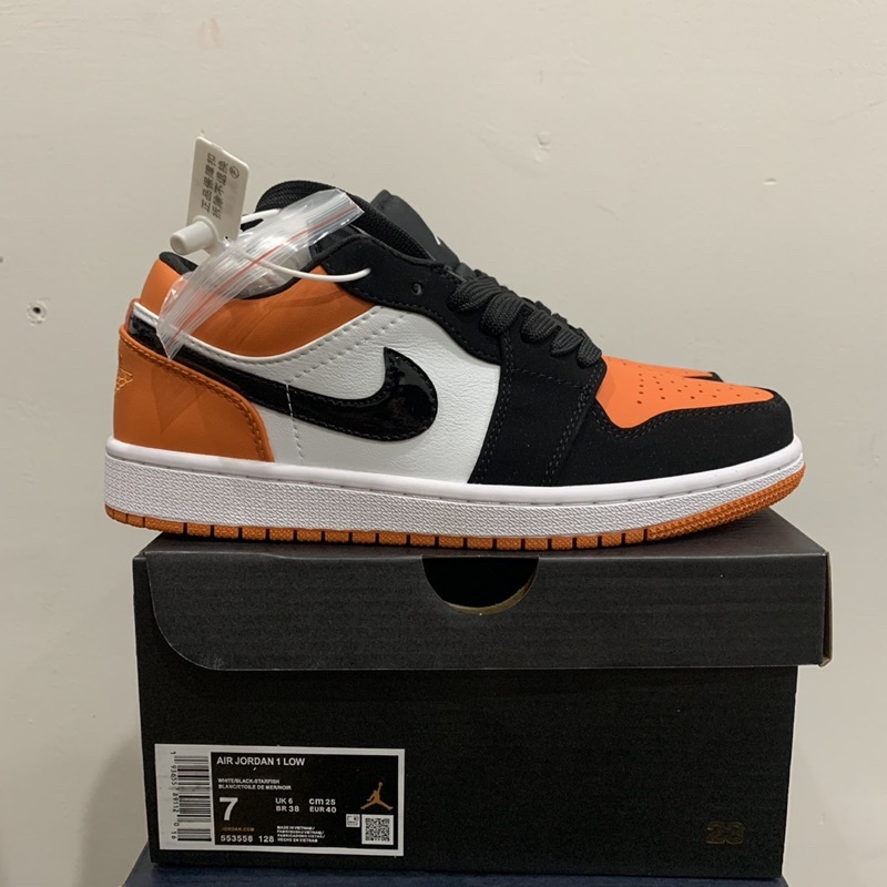 [MHSneakers] Giày Jordan 1 low màu cam đen, giày thể thao nam nữ (ảnh thật+full box)