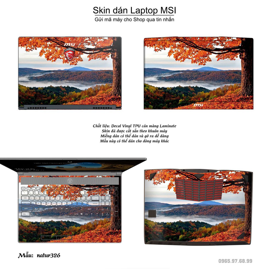 Skin dán Laptop MSI in hình thiên nhiên nhiều mẫu 12 (inbox mã máy cho Shop)