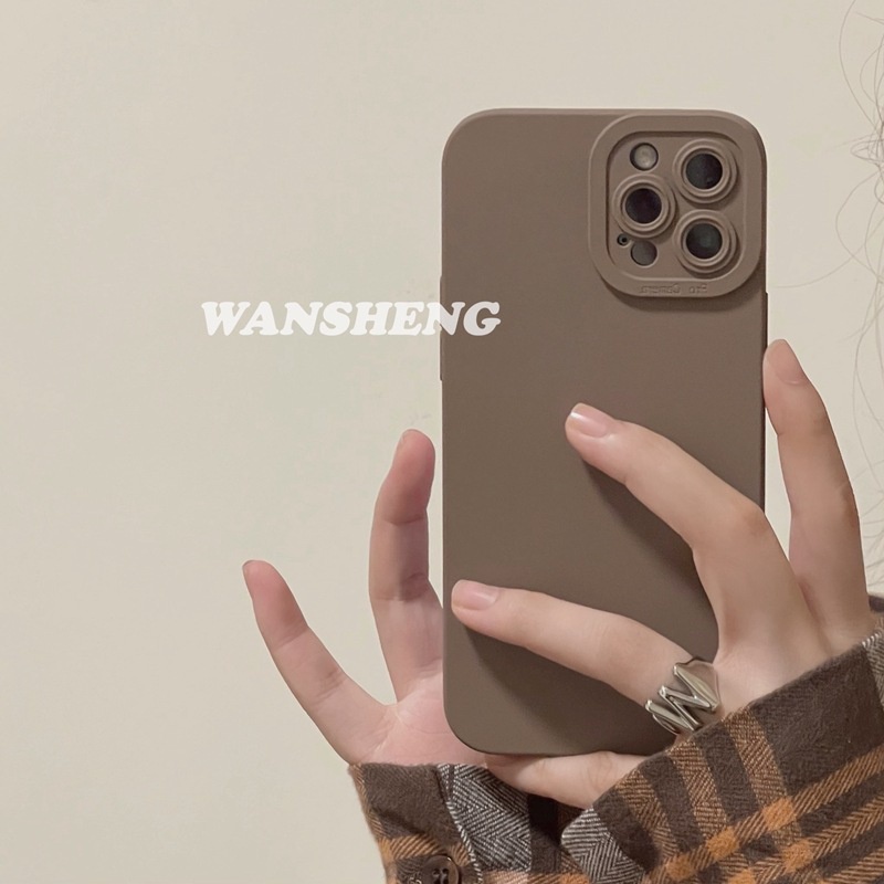 Ốp điện thoại màu trơn bảo vệ camera thời trang thu đông cho iPhone 13 pro max 12 11 13 pro xs 7p | BigBuy360 - bigbuy360.vn