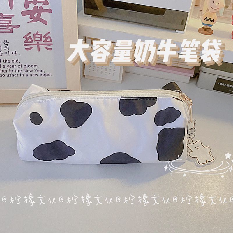 Bóp Viết Vải canvas In Hình Bò Sữa Dễ Thương BD812