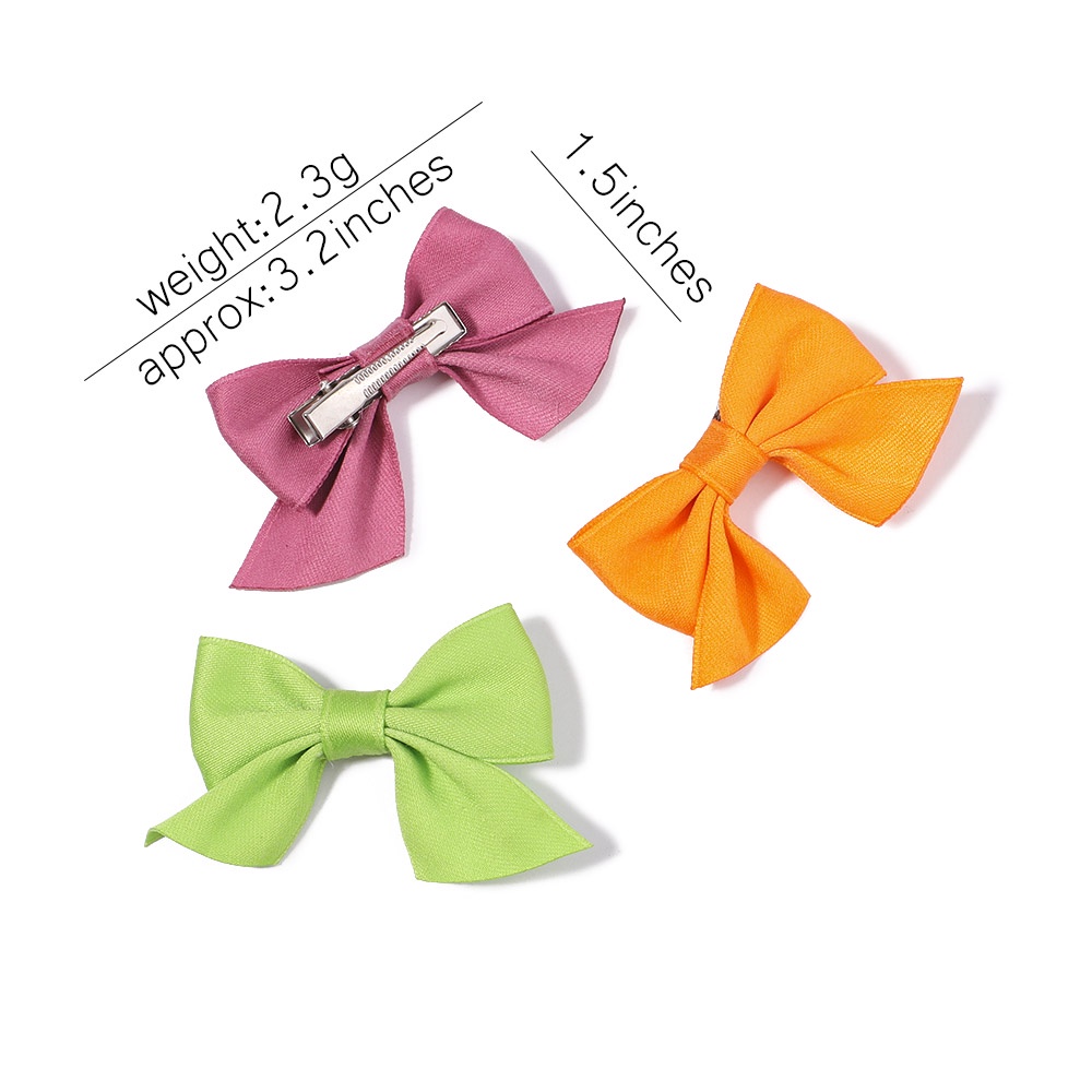 KIDSBOWS Set 10 Kẹp Tóc Nơ Màu Trơn Thời Trang Cho Nữ