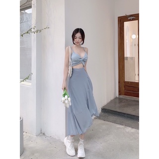 Chân Váy Midi Vạt Bèo Yoona