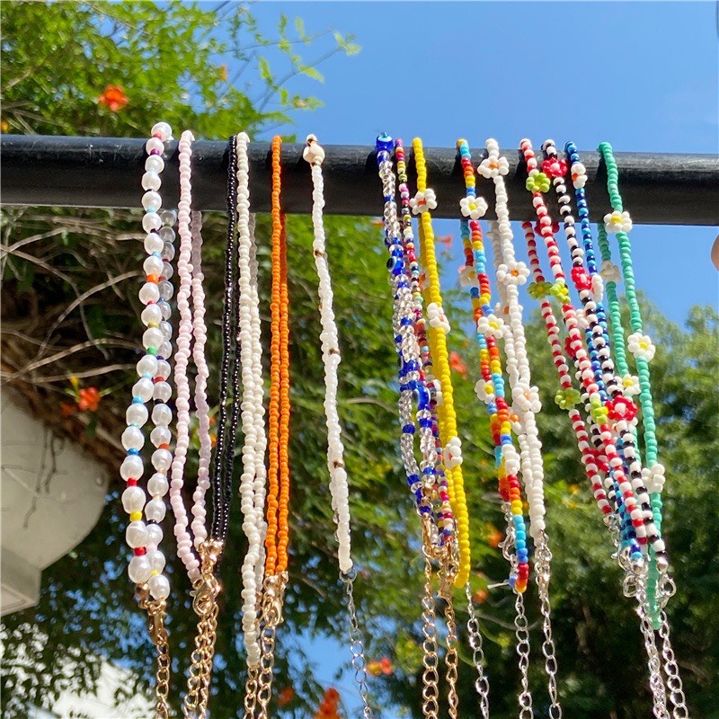 Vòng cổ/dây chuyền chuỗi hạt nhiều màu sắc