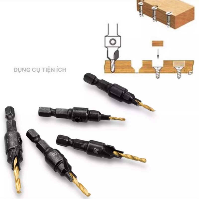 Bộ 5 mũi khoan gỗ tầng