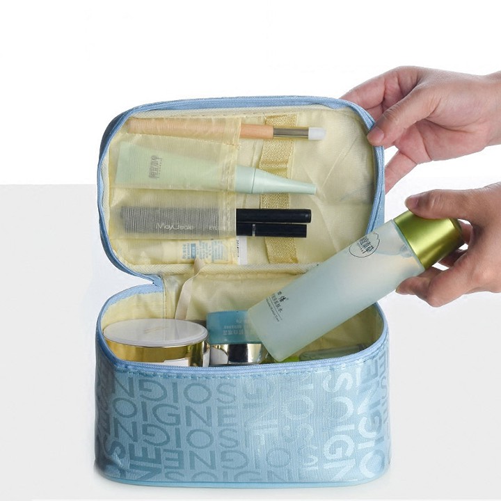 Túi đựng đồ trang điểm make up mỹ phẩm vải Oxford có khóa kéo chống thấm nước xách tay đi du lịch youngcityshop 30.000