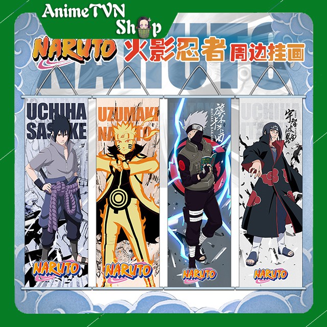 Poster vải lụa tranh lụa treo tường hình Anime Manga - Naruto Size 30x70cm