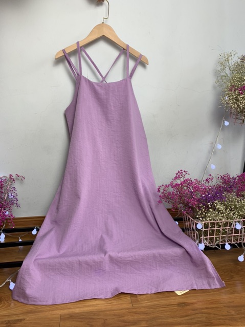 Váy ĐŨI ĐAN LƯNG - Đầm Suông Chất Đũi Hàn Có Đủ Size Tới 75Kg