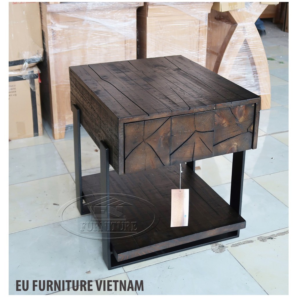 bàn trang trí gỗ thông giả cổ