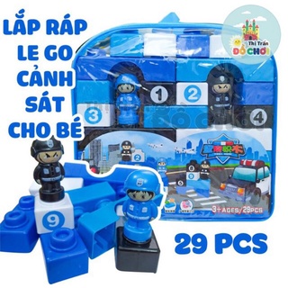 Đồ chơi lắp ráp xếp hình thông minh cho bé phát triển trí tuệ 29 chi tiết mô hình cảnh sát 7999
