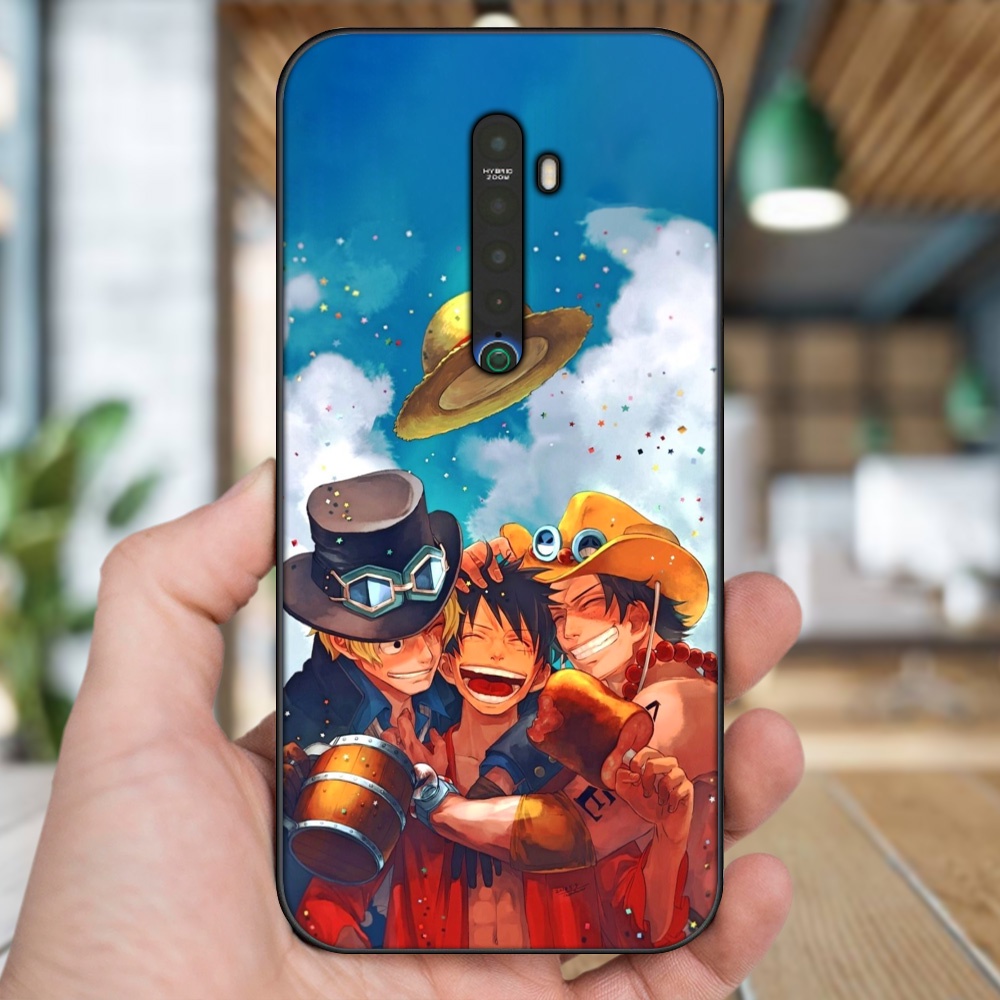 Ốp lưng Oppo Reno 2 viền đen in hình Ace One Piece
