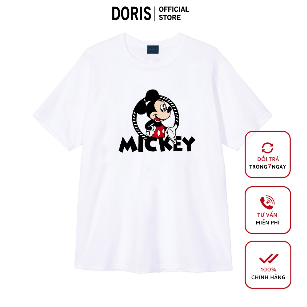 [Mã DORRT8250 giảm 250k] Áo thun MICKEY VÒNG chất liệu cotton 100% áo phông form rộng DORRIS N