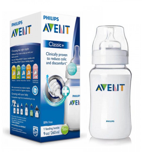 Bình sữa Avent classic cổ rộng 260ml - 330ml set 2