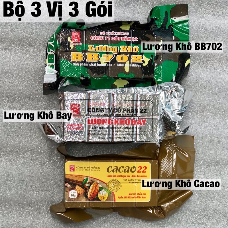 Bộ 3 Vị 3 Gói Lương Khô QuânĐội