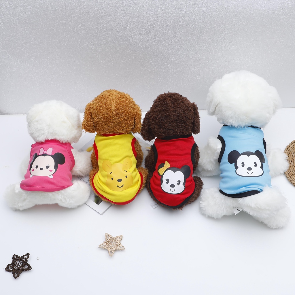 Áo Thun Hoạt Hình Cho Thú Cưng Chó Mèo Shih Tzu XS-XXL Bằng Cotton Dễ Thương