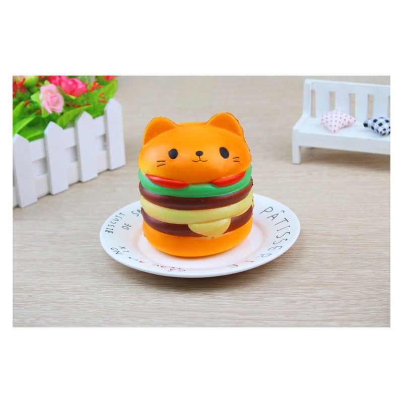  Đồ chơi bóp mềm squishy hình bánh hamburger mèo 9cm  Scàng mua càng rẻ