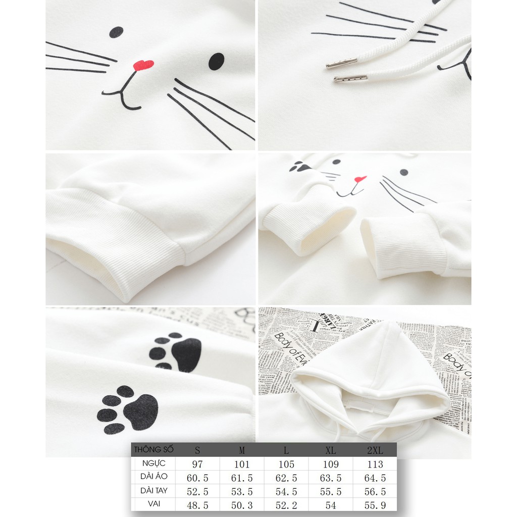Áo Khoác Nỉ Hoodie Thời Trang Nữ Mặt Mèo P856 Quảng Châu | BigBuy360 - bigbuy360.vn