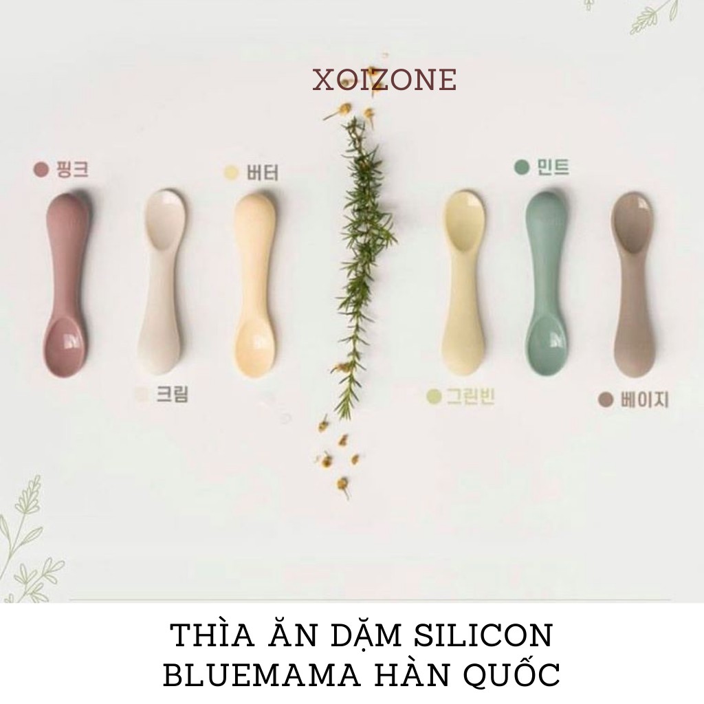 Thìa ăn dặm silicone Bluemama Hàn Quốc