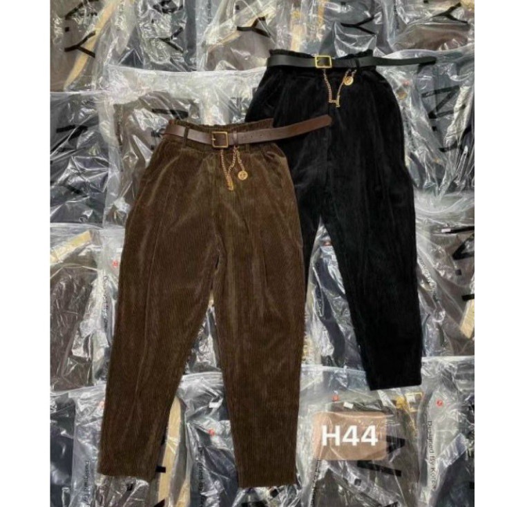 Quần Baggy Nhung Kẻ, Không Kèm Xích và Đai, Có siêu Big size tới 86KG, Cam kết Chất Đẹp dày