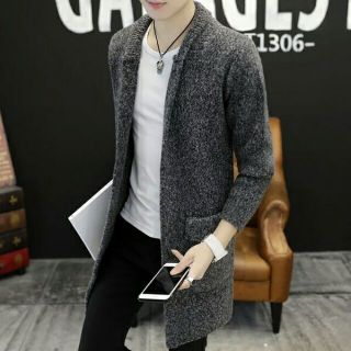 Áo khoác len nam dáng dài New