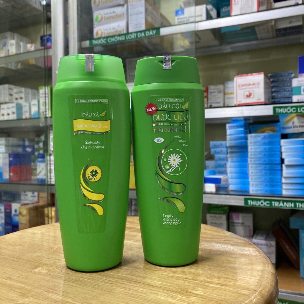 CẶP DẦU GỘI XẢ THÁI DƯƠNG 3 HƯƠNG LÁ CHAI 200ml