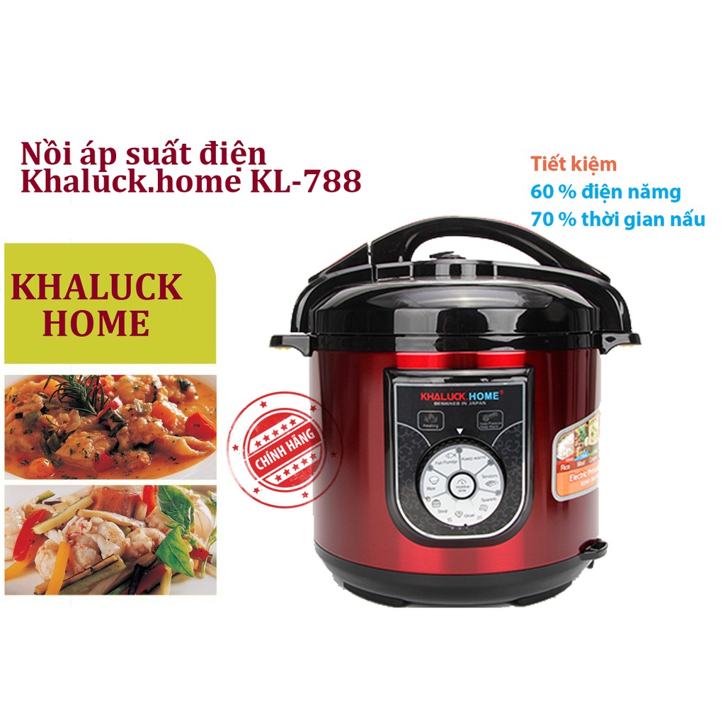 Nồi áp suất điện Khaluck.home KL-788 6L (Đỏ) (Lòng nồi tráng men) - PTV