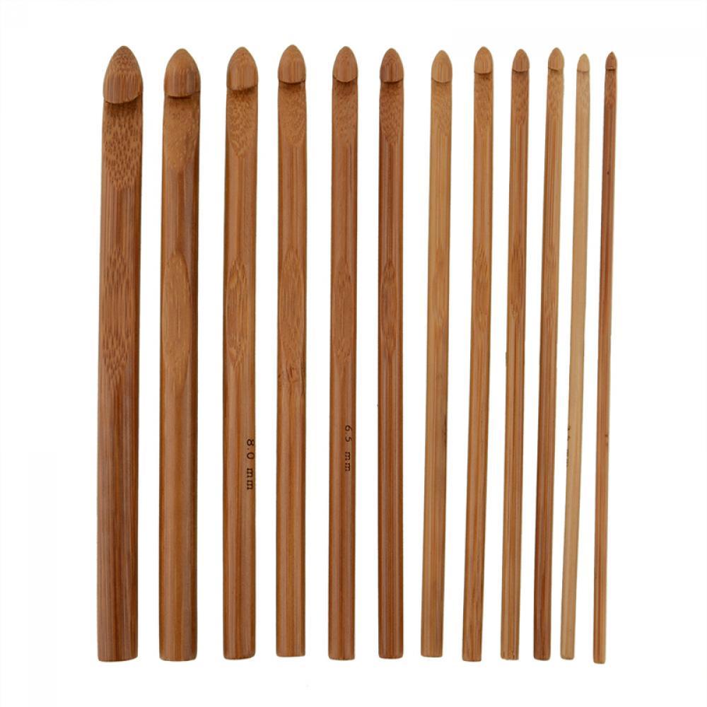 EUCA Bộ 12 Cây Móc Len Bằng Tre