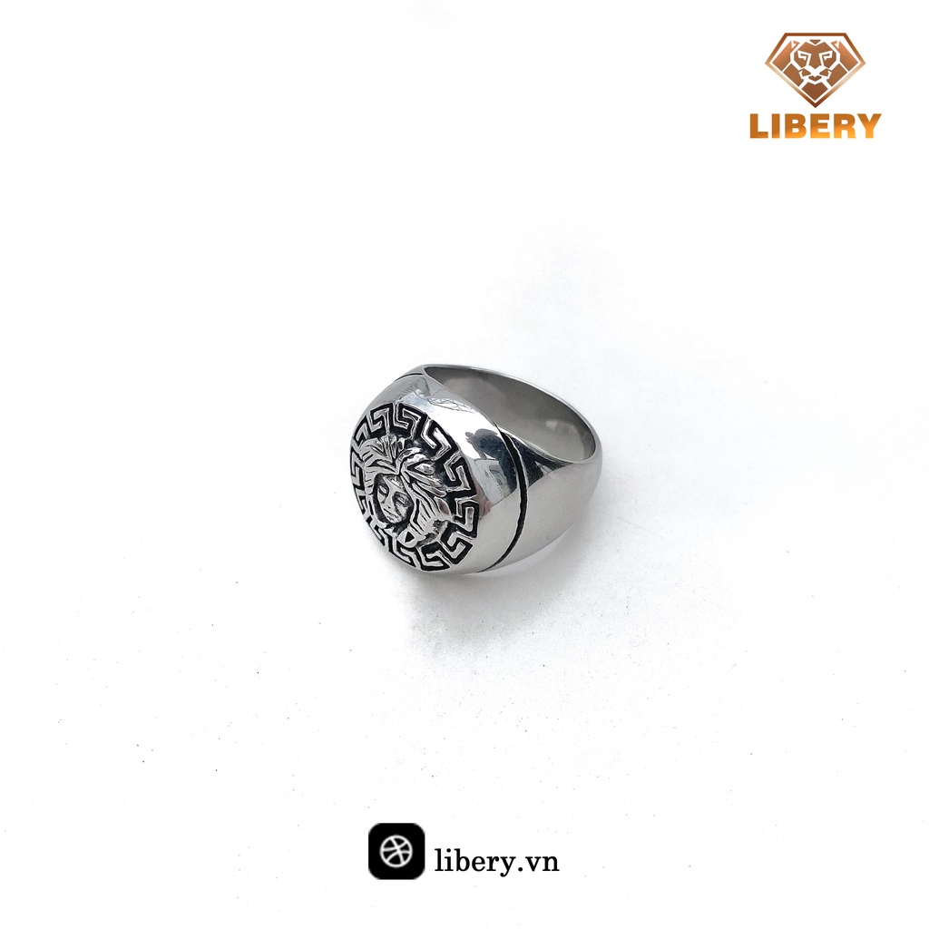 Nhẫn Thời Trang TITANIUM  Versac mặt logo thương hiệu độc  - Mẫu N015