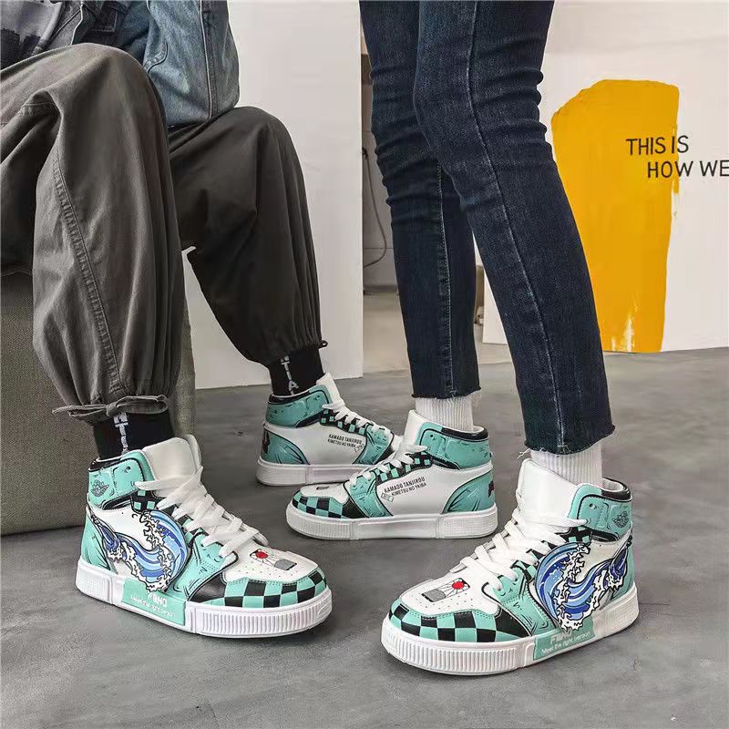 Giày hình nam Demon Slayer jordan Anime thời trang cổ cao sneaker | BigBuy360 - bigbuy360.vn