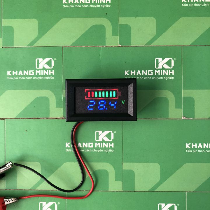 Đồng hồ Led đo điện áp pin li-ion 7s - 20s (24v - 72v) có khung bảo vệ