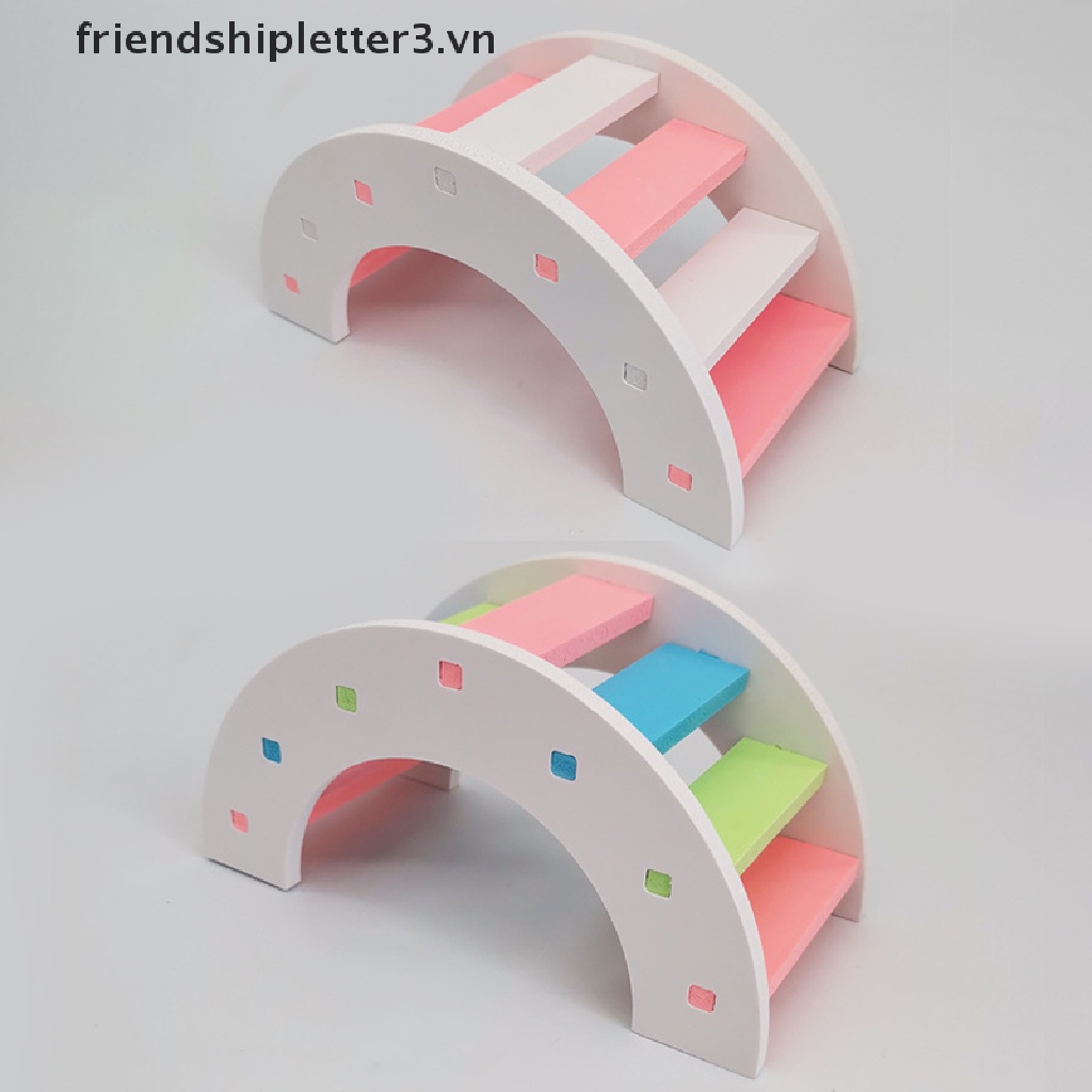 Xích Đu Đồ Chơi Bằng Gỗ Màu Cầu Vồng Cho Chuột Hamster