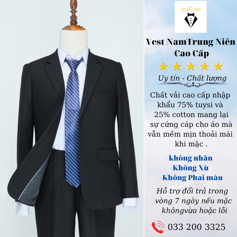 Bộ Comple Veston Trung Niên Cao Cấp